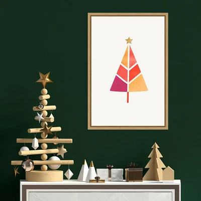 Amanti Art 16x23 Little Christmas Tree by Kubistika Framed Canvas Wall Art Print