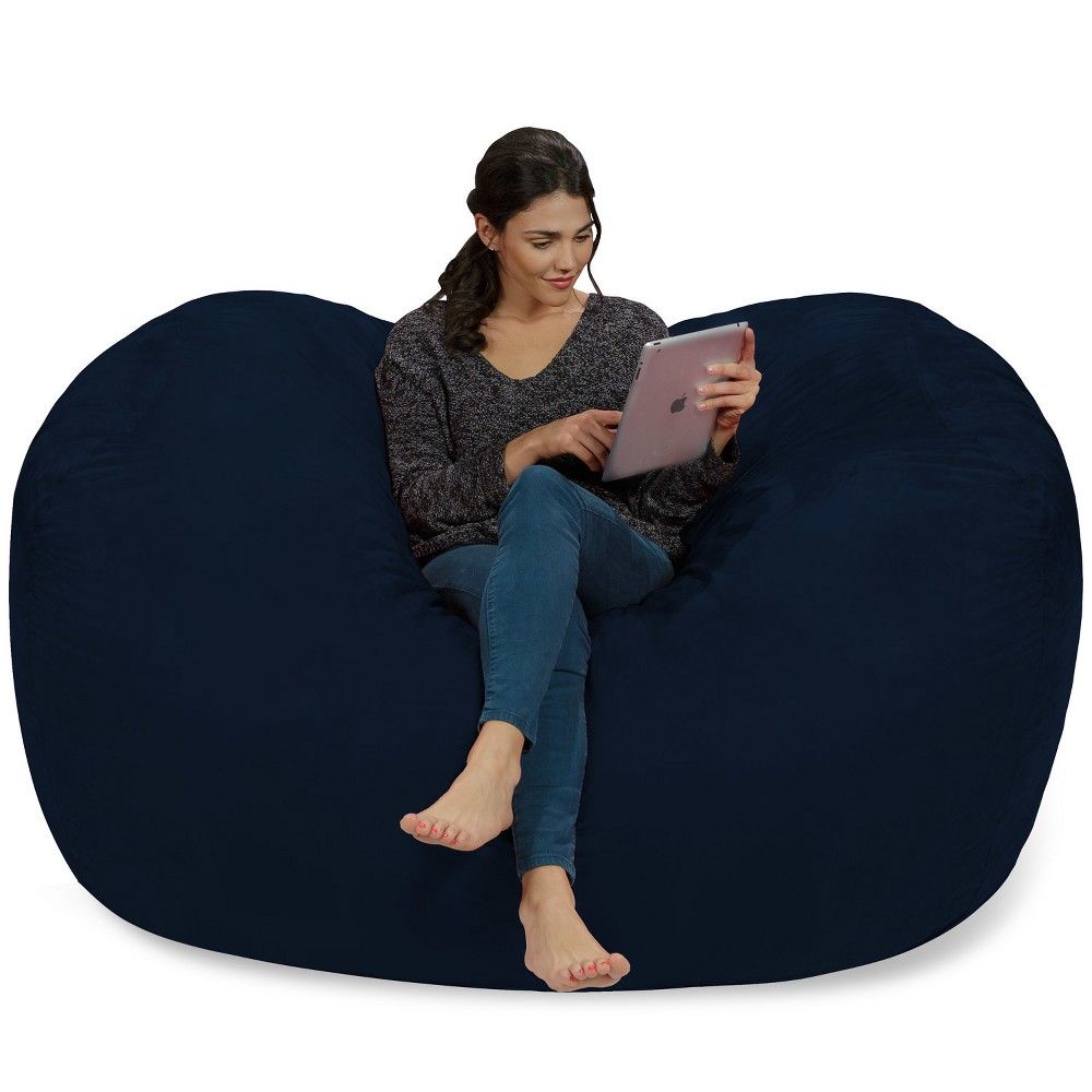 Relax Sacks 6 Large Bean Bag Lounger with Memory Foam Filling and Washable  Cover Blue - Relax Sacks