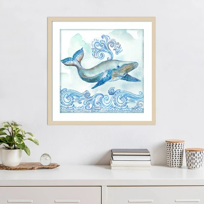 Amanti Art 25x25 Boho Shells II Whale by Tre Sorelle Studios Wood Framed Wall Art Print