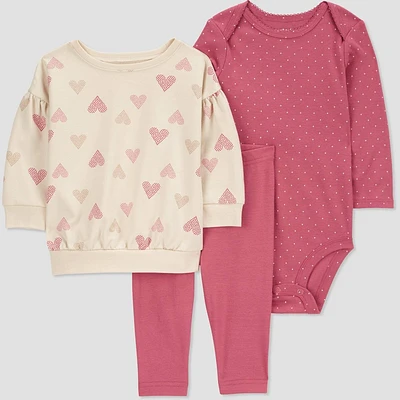 Carters Just One You Baby Girls Hearts Top & Bottom Set