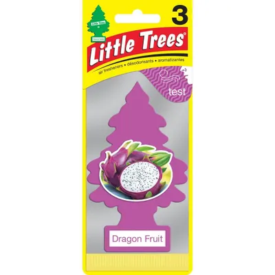 Little Trees 3pk Dragon Fruit Air Fresheners: Car Freshener, Disposable, Non-Powered, Purple, Paper, Keep Out of Reach of Children