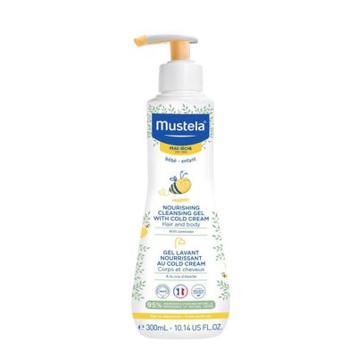 Mustela Nourishing Baby Cleansing Gel with Cold Cream,Baby Body Wash and Baby Shampoo - 10.14oz