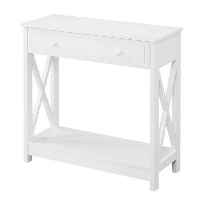 Breighton Home Xavier Single Drawer Entryway Hall Table with Lower Shelf White