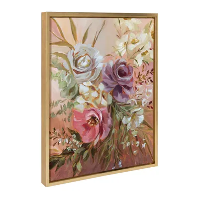 18 x 24 Sylvie Rose Bouquet Framed Canvas by Annie Quigley