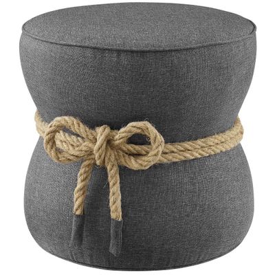 Beat Nautical Rope Upholstered Fabric Ottoman  - Modway: Hemp Accent, No Assembly Required