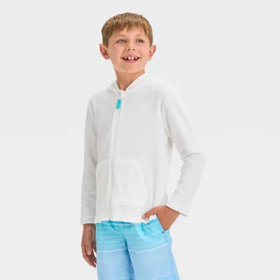 Boy Solid Zip-Up Cover Up Top