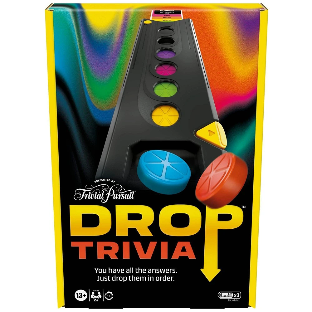 Hasbro Gaming Drop Trivia: Trivial Pursuit Game