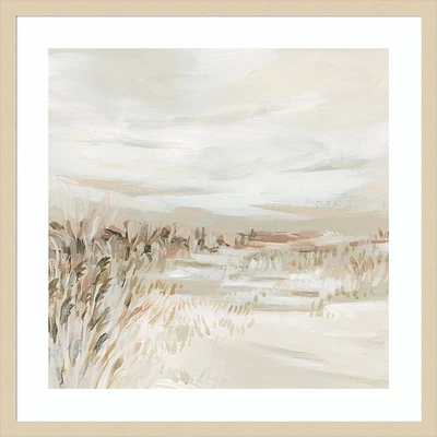 Amanti Art 25x25 Dune Grasses and Beach by June Erica Vess Wood Framed Wall Art Print