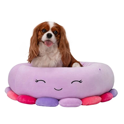 Squishmallows Beula The Octopus Cat and Dog Bolster Bed - Light Purple