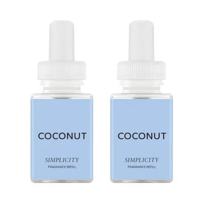 Simplicity by Pura Coconut 2pk Smart Vial Refills: Ethically Sourced, Sweet Tonka Bean & Bergamot