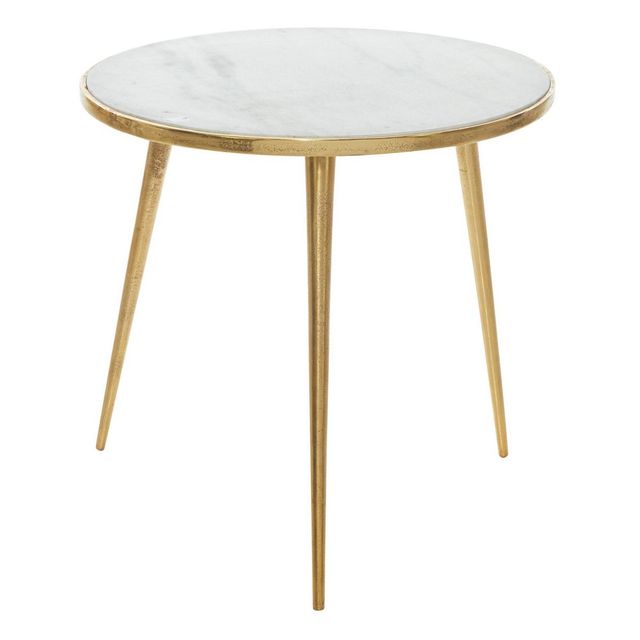 Contemporary Marble Accent Table Gold - & May: Use