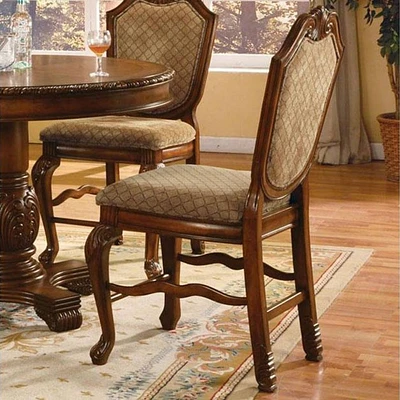 Acme Furniture Chateau De Ville Dining Chairs Fabric/Cherry Finish