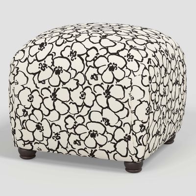 Skyline Furniture Poppy Ottoman : 100% Cotton, Pine Frame, No Assembly Required