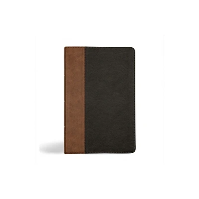 KJV Personal Size Giant Print Bible, Black/Brown Leathertouch - by Holman Bible Publishers (Leather Bound)