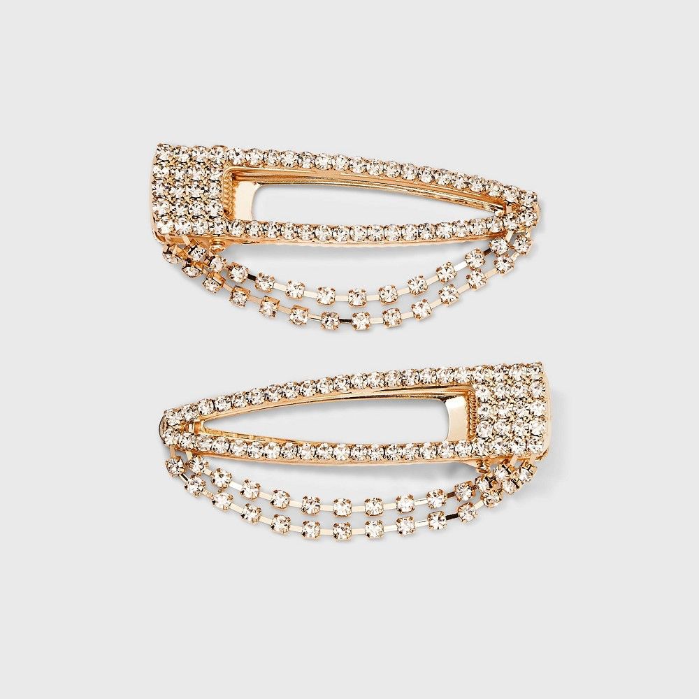 Wild Fable Rhinestone Alligator Hair Clips 2pc - Wild Fable Gold/Clear |  Connecticut Post Mall