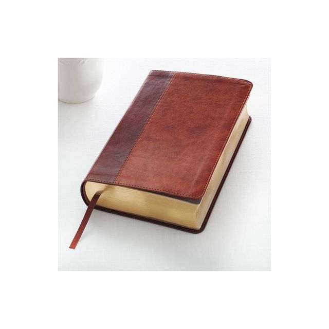 KJV Giant Print Lux-Leather 2-Tone Brown - Large Print (Leather Bound)