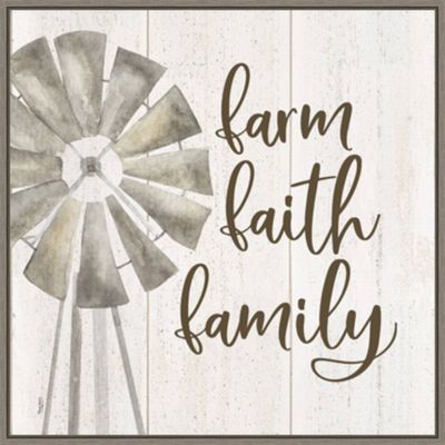 22 x 22 Farm Life III Farm Faith Family by Tara Reed: Inspirational Canvas - Amanti Art