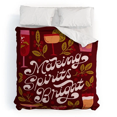 Deny Designs King Jessica Molina Making Spirits Bright Holiday Comforter and Pillow Sham Orange