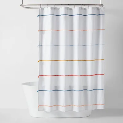 Multi Striped with Tassels Kids Shower Curtain - Pillowfort