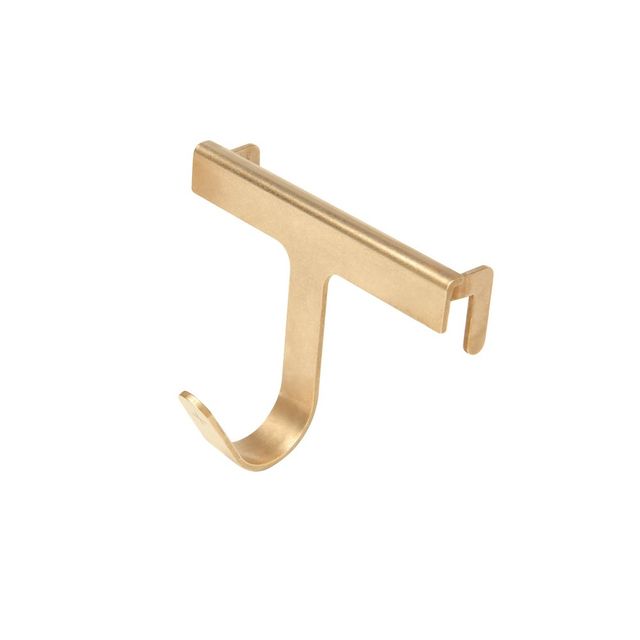 RUSSELL + HAZEL Acrylic Wall Hook: Clear Decorative Brass Plated Hook for Wall, Towel Holder, 2.75 x 3.75