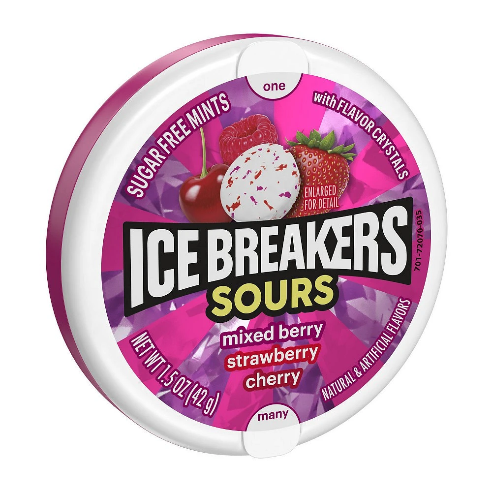 Ice Breakers Sours Mixed Berry Sugar Free Mint Candies - 1.5oz