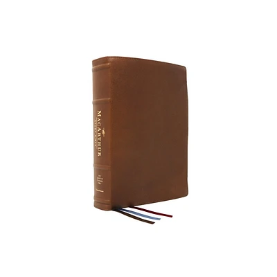 Nasb, MacArthur Study Bible, 2nd Edition, Premium Goatskin Leather, Brown, Premier Collection, Comfort Print - by Thomas Nelson (Leather Bound)