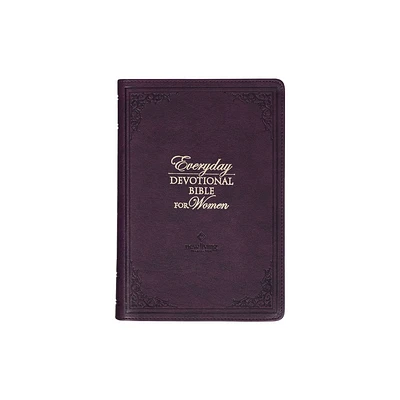 NLT Holy Bible Everyday Devotional Bible for Women New Living Translation, Vegan Leather, Purple Debossed - (Leather Bound)