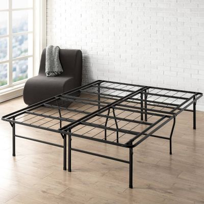 18 Premium Steel Bed Frame & Platform Black - Mellow: No Box Spring Needed, Easy Setup