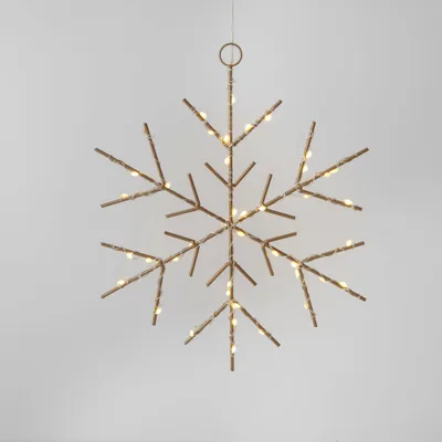 Christmas LED Gold Snowflake Novelty Sculpture with Warm White Twinkle Lights - Wondershop: 45 Lights, Timer