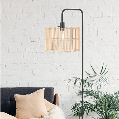 58 Barden Floor Lamp with Bamboo Shade - Electric