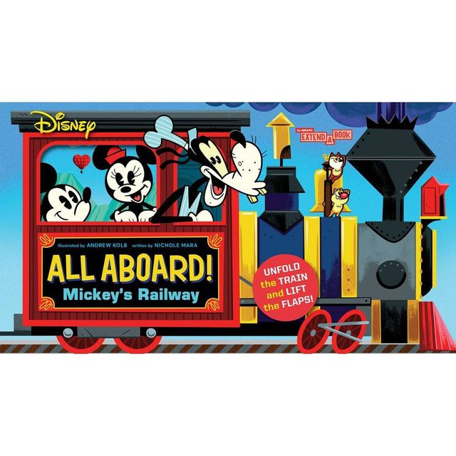 Disney All Aboard! Mickeys Railway (an Abrams Extend-A-Book) - (An Abrams Extend-A-Book) by Nichole Mara (Board Book)