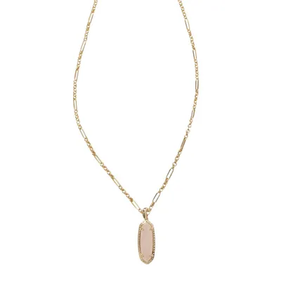 Kendra Scott Eva Quartz Small 14K Gold Over Brass Long Pendant Necklace - Rose Quartz