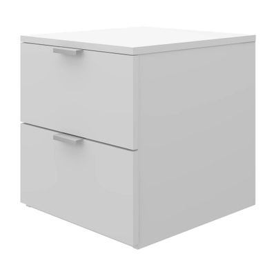 Delmar Wood 2 Drawer Nightstand Matte White - Hillsdale Furniture: Rectangular, Spot Clean, Steel Hardware