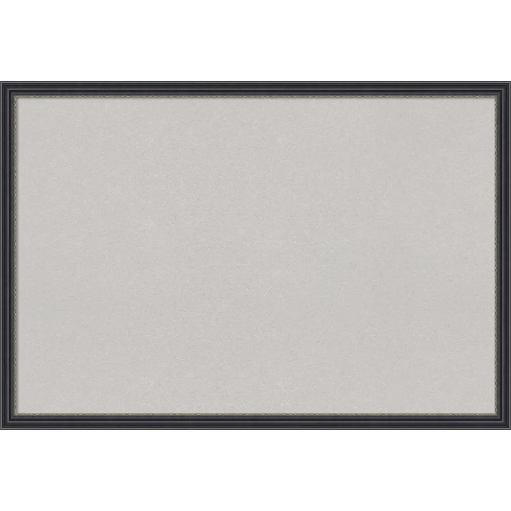 Amanti Art 38x26 Stylish Wood Frame Gray Cork Board Black : Wall Mount Bulletin Board for Office & Bedroom