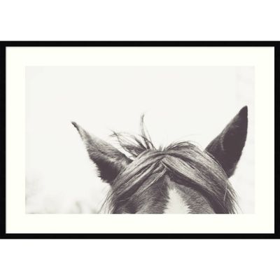 41 x 29 Listen by Emi and Mark Franzen Framed Wall Art Print Black - Amanti Art: Equestrian Decor, Modern Style