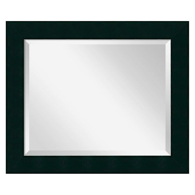 Amanti Art 20 x 24 Tribeca Wood Framed Wall Mirror Black: Modern Rectangle, Beveled Glass, Wall Mount