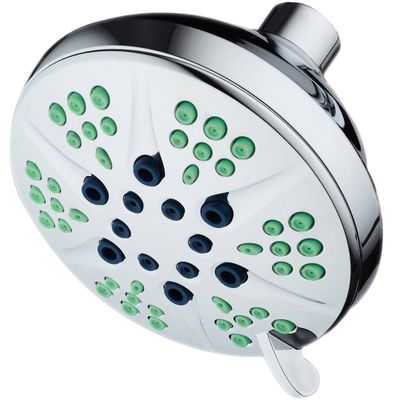 Six Setting High Pressure Ultra Luxury Shower Head Chrome - HotelSpa: ABS & Brass, Polished with Massage & Pulsating Modes