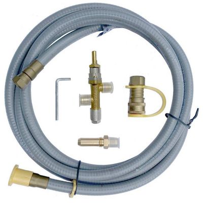 Propane to Natural Gas Conversion Kit - Elementi: Solid Brass, No Assembly, 10ft Hose