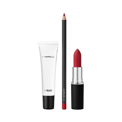 MAC Claim To Fame Lip Trio Gift Set - Ruby Woo - 0.65oz - Ulta Beauty