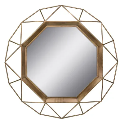 28.3 x 28.3 Metal Octagon Decorative Mirror  - Stonebriar Collection: Modern Round No Assembly Wall Mount