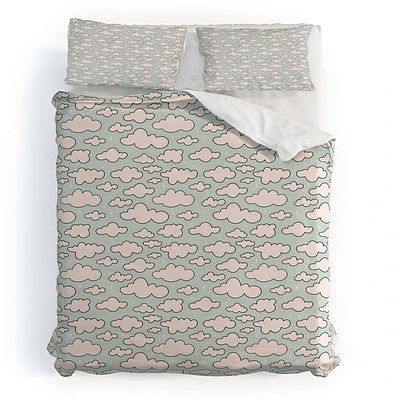 Deny Designs King Doodle By Meg Cloud Print Duvet and Sham Set