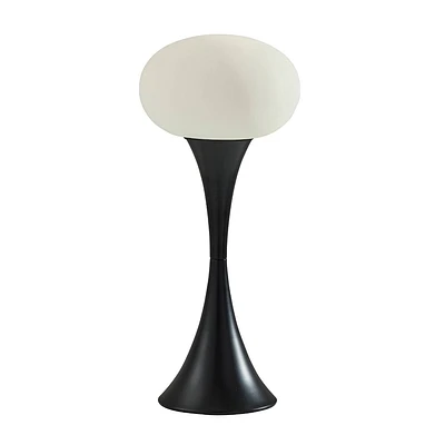 Adesso Otis Table Lamp Black: Frosted Acrylic Globe, Touch Sensor, ETL Listed, Metal Body