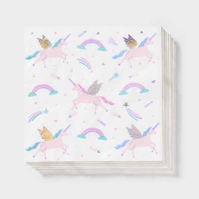 30ct Unicorn Lunch Napkins - Spritz