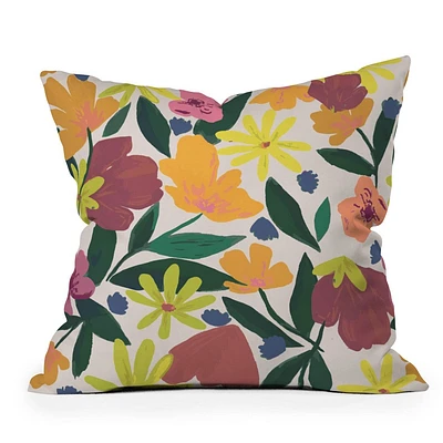 Deny Designs 16x16 Oris Eddu Floral Magic Square Throw Pillow: Indoor Abstract Design, Removable Cover