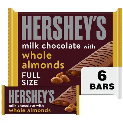 Hersheys Milk Chocolate with Almonds Candy Bars - 6ct