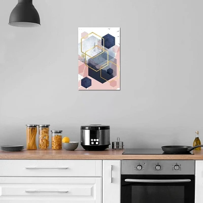 iCanvas Abstract Navy Blush Gold I by Urban Epiphany Canvas Print Wall Art