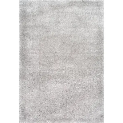 nuLOOM 4x6 Solid Loomed Area Rug Silver