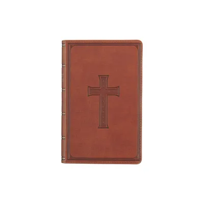 KJV Holy Bible, Giant Print Standard Size Faux Leather Red Letter Edition - Ribbon Marker, King James Version, Brown - (Leather Bound)