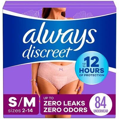 Always Discreet Incontinence Underwear Womens - Maximum Protection - Small/Medium - 84ct