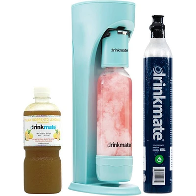 Drinkmate Sparkle Up Bundle OmniFizz Soda Maker with Lemonade Syrup